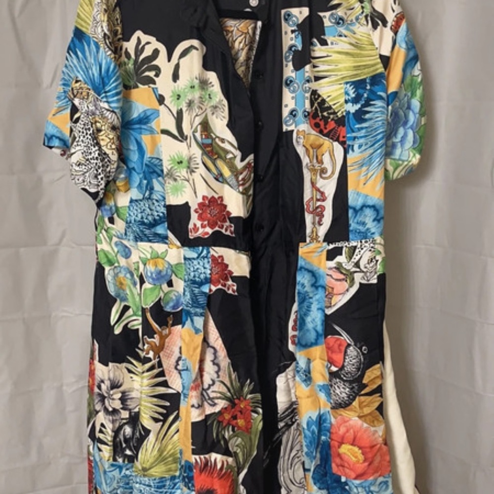 Salvatore Ferragamo Scrapbook Pattern Panelled Dress